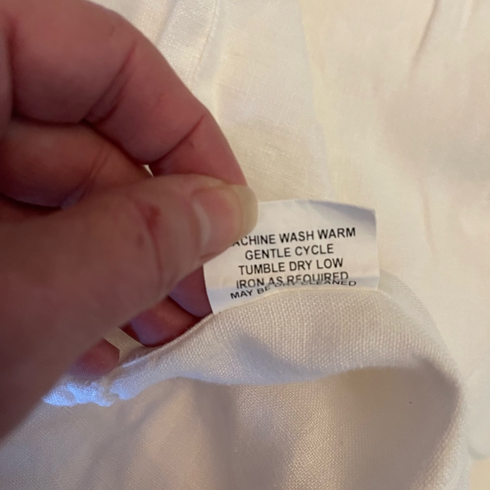 King sized Pom Pom at Home linen Duvet Cover - cream and flax - Picture 7 of 9